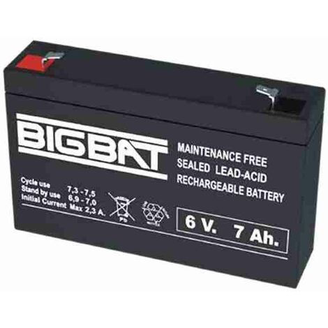 ELAN-Code 607 - 6V-Batterie. 7,0 Ah. Elan Bigbat Blei-Säure-Batterie 6 V 7 Ah 00607