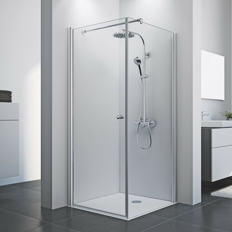 Elana 8 Porte pivotante pour paroi fixe version gauche Dimensions paroi fixe: 80 cm