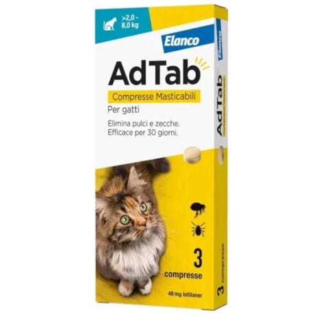 Elanco AdTab per Gatti 2-8 kg da 3 compresse masticabili