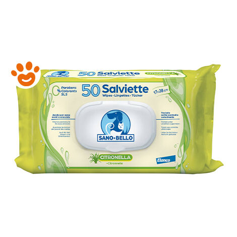 Elanco Dog &amp Cat Sano e Bello Salviette Detergenti (50 pezzi) - Scegli la Profumazione  - Elanco Dog &amp Cat Sano e Bello Salviette Detergenti (50 pezzi) - Scegli la Profumazione - Citronella