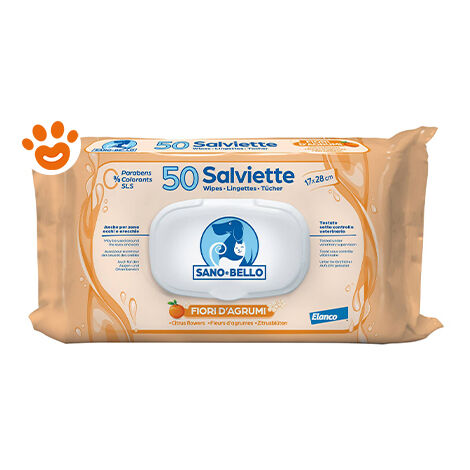 Elanco Dog &amp Cat Sano e Bello Salviette Detergenti (50 pezzi) - Scegli la Profumazione  - Elanco Dog &amp Cat Sano e Bello Salviette Detergenti (50 pezzi) - Scegli la Profumazione - Fiori d'Agrumi