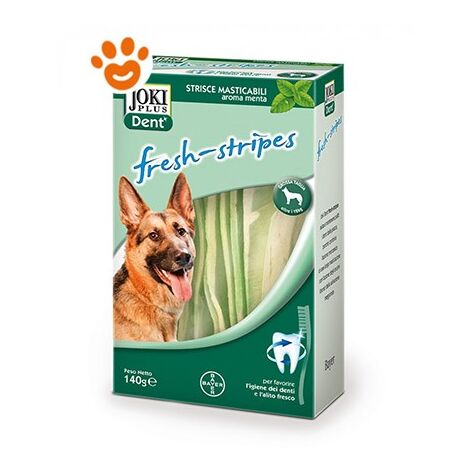 Elanco Joki Plus Dent Fresh Stripes Aroma Menta  - Elanco Joki Plus Dent Fresh Stripes Aroma Menta - Fresh Stripes taglia grande Da 140 gr