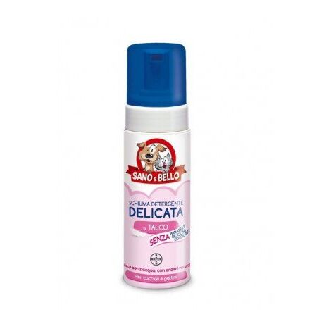 Elanco Sano e Bello Schiuma Detergente Delicata al Talco Cuccioli e Gattini  - 1 Confezione Da 150 ml