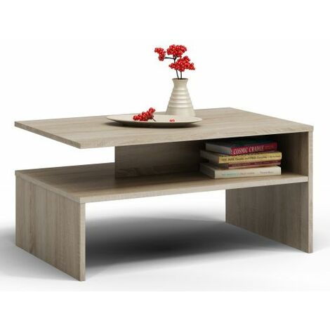 ELARA | Tavolino moderno 90x60x45 soggiorno/ufficio/salone | Tavolo in stile moderno + Nicchia portariviste/telecomandi