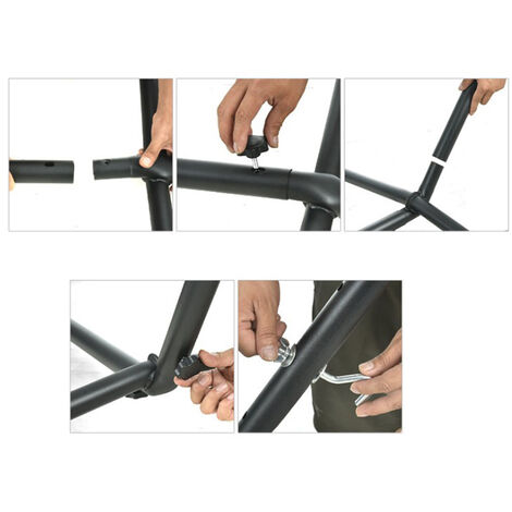 élargie + hamac double sac en tissu，2 personnes pour Intérieur Extérieur, Hamac d'extérieur avec Support, Hamac sur Pied en Métal,Jardin, Patio, Camping, Plage 250 x 110 x 100cm