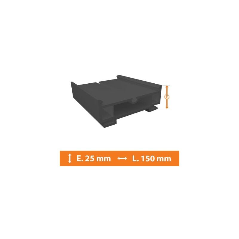 Elargisseur pvc Gris - 25mm x L.150cm