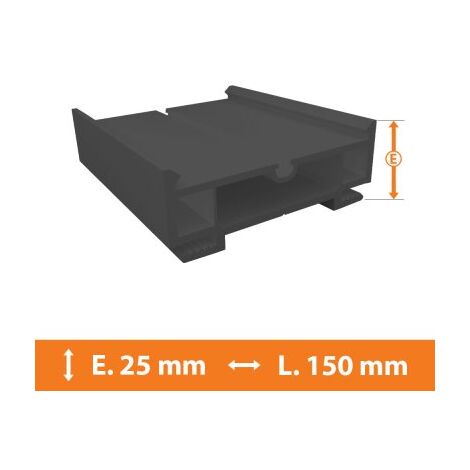 Elargisseur PVC Gris - 25mm x L.150cm