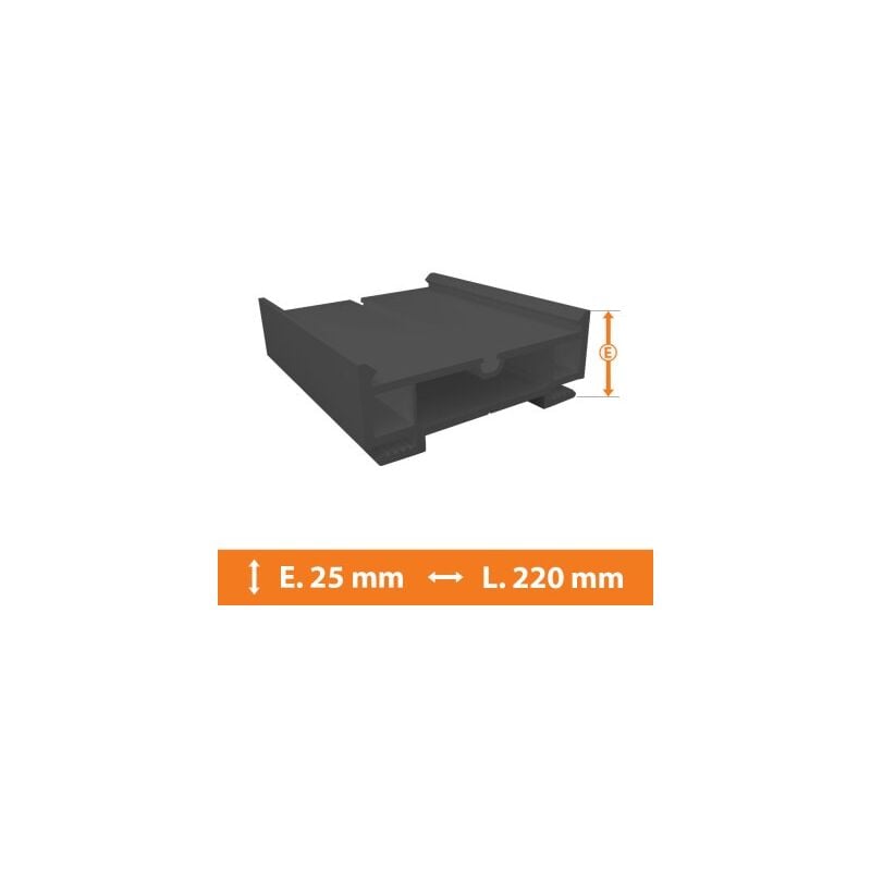 Elargisseur PVC Gris - 25mm x L.220cm