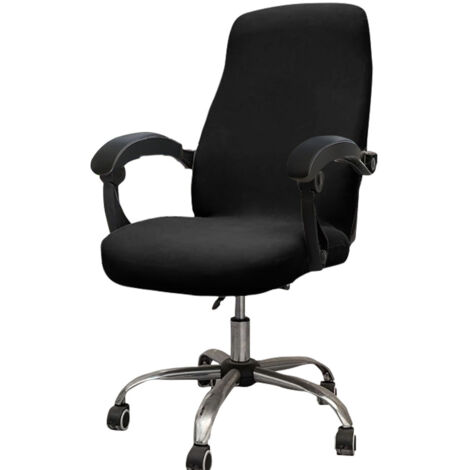 Elastic Waterproof Office Chair Cover, Solid Color, Dustproof Computer Chair Cover - (Black, Size M)