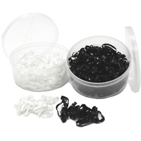 Elastici in silicone per criniera e coda in barattolo - nero