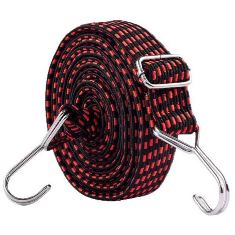 Corda di fissaggio regolabile ad alta elasticità da 4 m, cinghia elastica per bagagli, adatta per biciclette e fissaggio di carichi (rosso)