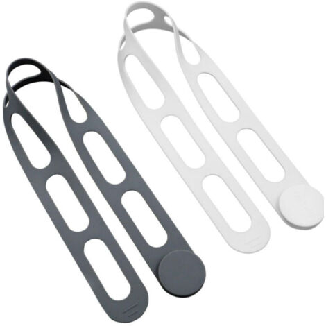Elastico autobloccante multifunzionale - Ideale per scatole, barattoli, tende, cavi, tappetini da yoga, tappetini da campeggio, ecc. - Confezione da 2 (bicolore bianco e grigio) - Elastico autobloccan