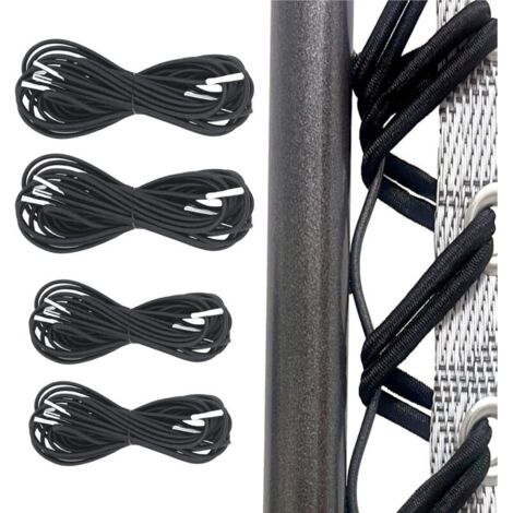 Elastique pour transat Universelle 4pcs (2x2.2m+2x1.4m) pour Fauteuil Relax Zero Gravity élastique Fauteuil Elastique Chaise Longue, Long remplace supérieure Court remplace inférieure (Noir)