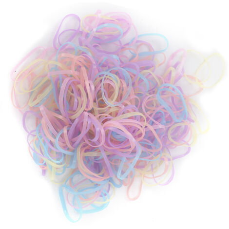 Élastiques à cheveux colorés pour enfants, bandes élastiques jetables pour fêtes et anniversaires