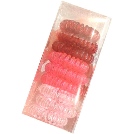 Élastiques à cheveux en spirale confortables en forme de cordon téléphonique pour filles - Dégradé rouge