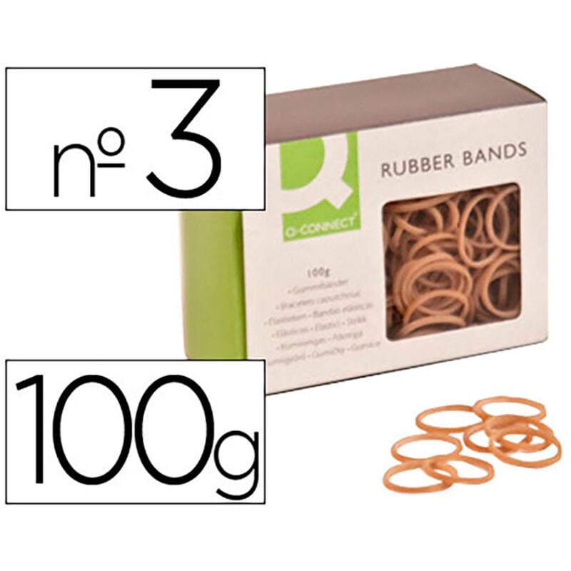 Gummibänder, 100 g, Nr. 3, 30 x 2 mm Q-Connect E3/08642