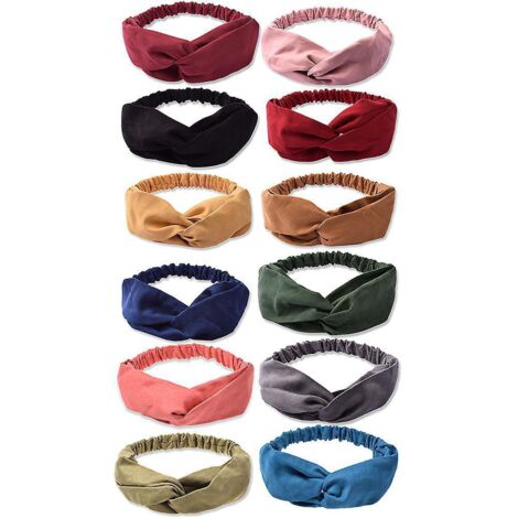 Elastische Haarbänder, 12er-Set, Damen-Haarbänder, Yoga-Haarbänder, Lauf-Haarbänder, Sport-Haaraccessoires, eine Farbe