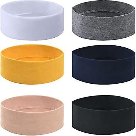 Elastische Haarbänder, 6er-Set, Damen-Haarbänder, Yoga-Haarbänder, Lauf-Haarbänder, Sport-Haaraccessoires, einfarbig