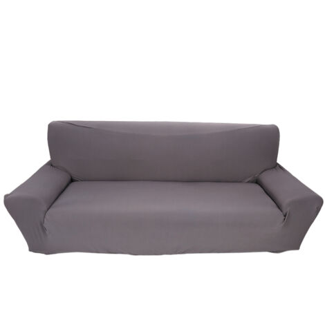 Elastische Schutzhülle für 3-Sitzer-Sofa aus grauem Polyester