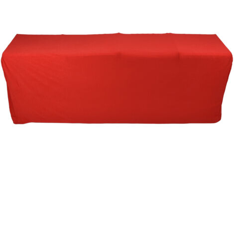 Elastische Spandex-Tischdecke mit 4 Taschen für Hochzeiten - Waschbar und wiederverwendbar, Rot, 183 x 76 x 76 cm (6 Fuß)
