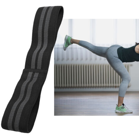 Elastischer Fitnessgürtel für Kniebeugen und Hüftkräftigung, Bodybuilding-Übungen und Körperformung (Schwarz)