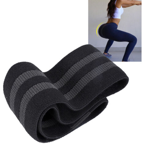 Elastischer Trainingsgürtel für Yoga und Krafttraining, schwarzes, dehnbares Widerstandsband XL