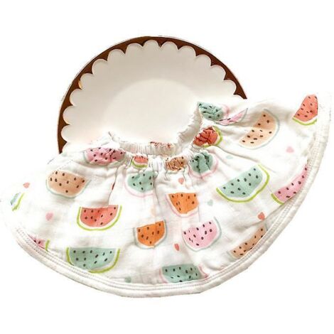 Elastisches Baby-Lätzchen – Wassermelonenmuster, 1 Stück Frottee-Serviette aus Baumwolle und Bambus für Kinder – ideale große Größe fürs Kinderzimmer