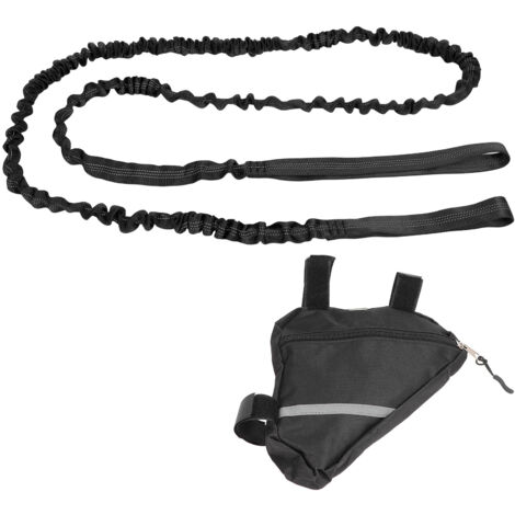 Elastisches Fahrradabschleppseil, Traktionshilfe, Stoßdämpfung, ideal für Kinder und Familien, Farbe: Schwarz.