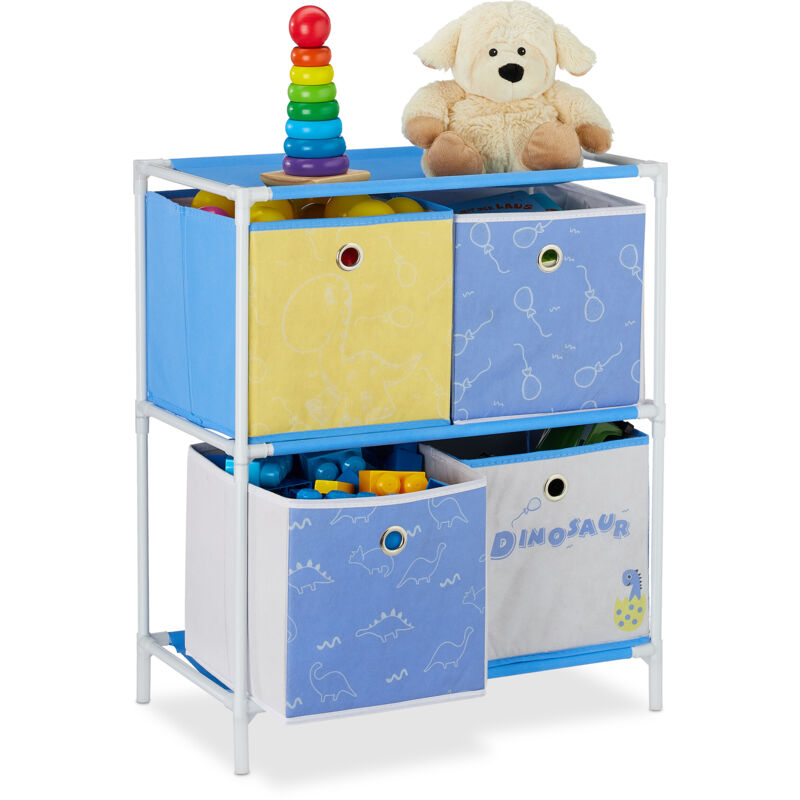Etagère enfant boîtes, rangement jouets, design, meuble chambre d'enfants, HlP 62 x 53 x 30 cm, coloré - Relaxdays