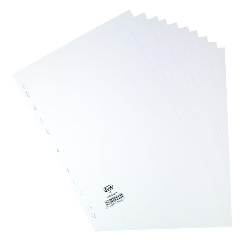 Divider 10 Part A4 160gsm Card White 100204881 - White - Elba