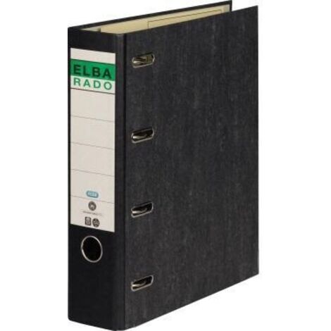 ELBA Doppelordner ELBA 75mm 2 x DIN A5 quer 4 Bügel Spezialpappe Wolkenmarmor schwarz
