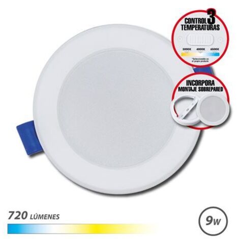 Elbat downlight circulaire 9w - 720lm -- selector 3 temperatures+over-wall - colour white