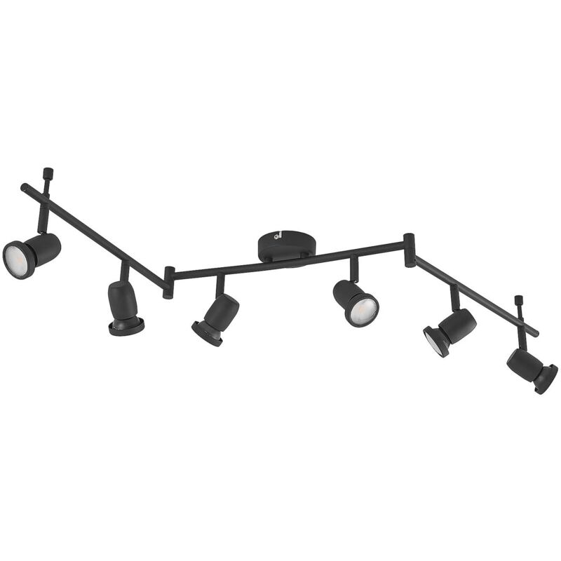 

ELC Simano foco de techo LED, negro, 6 luces