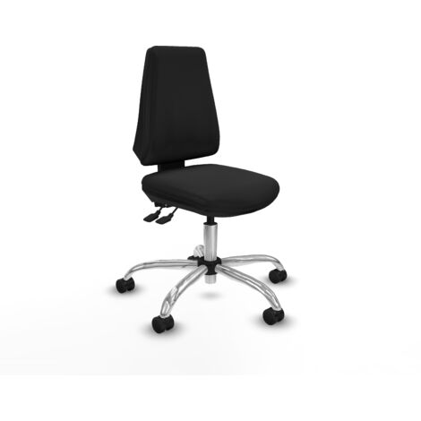 Elche AS similpiel negro base cromada ruedas nailon 65mm