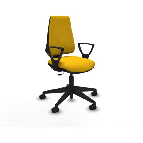 Elche CP bali amarillo brazos fijos base piramidal ruedas nailon 65mm