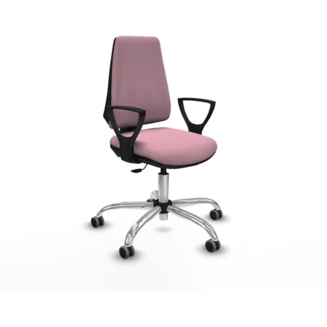 Elche CP bali rosa brazos fijos base cromada ruedas engomadas 65mm