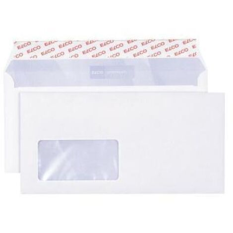 ELCO Briefumschlag ELCO Office DIN lang+ 229 x 114 mm (B x H) mit Fenster 80g/m² mit HaftklebungPapier hochweiß 200 St./Pack.