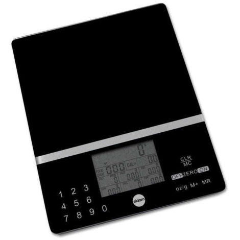ELDOM DWK200 Küchenwaage mit Kalorien- und Cholesterinmessung für 999 programmierte Produkte