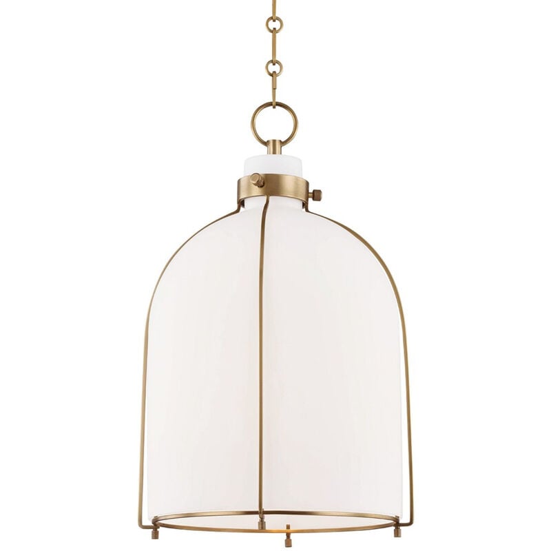 Eldridge Suspension 1 Lumière b Laiton, Verre