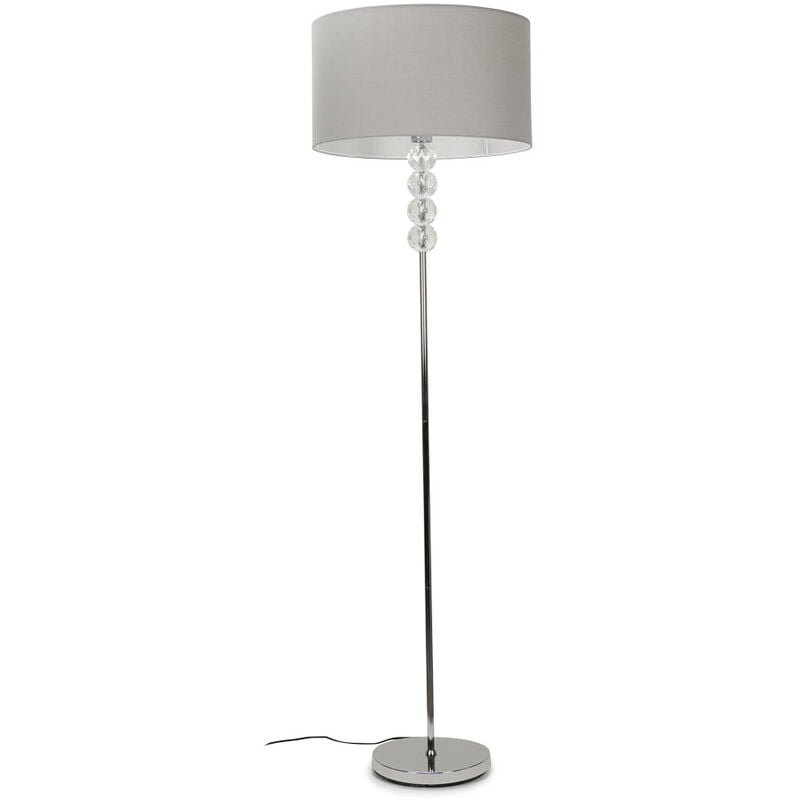 Minisun - Chrome Floor Lamp with Acrylic Ball Design Stem