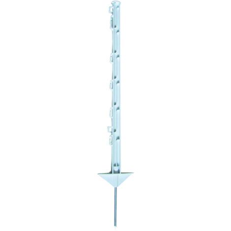 Electra Kunststoffpfahl 75 cm mit Doppeltritt - weiß - 10 Stück Weidezaunpfähle