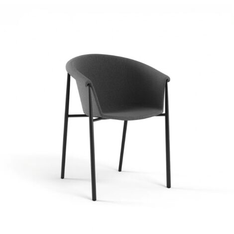 Electra, Set di 2 sedie in tessuto Grigio scuro (58cm X 56cm H. 79cm)  Duzzle