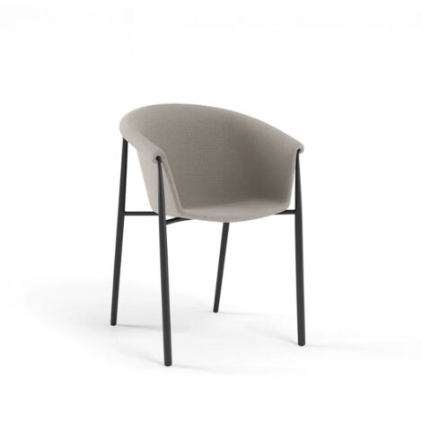Electra, Set di 2 sedie in tessuto Tortora (58cm X 56cm H. 79cm)  Duzzle