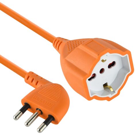 Electraline 01573 Prolunga giardino 30 mt spina 16A e presa polivalente (schuko + 10/16A) adatta per elettrodomestici da giardinaggio - sezine cavo 3G1,5 mm², Colori Assortiti