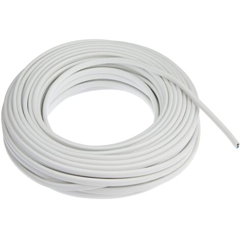 Electraline 10900 Piattina Indivisibile H03VVH2-F, Sezione 2x0.75 mm, 5 mt, Bianco