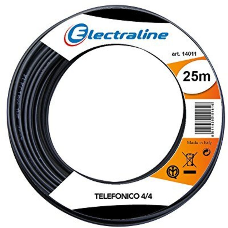 Cavo Telefonico Electraline Nero 4 4 14011