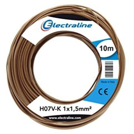 Electraline 15081 Cavo N07V-K, Sezione 1x1.5 mm, 10 mt, Marrone