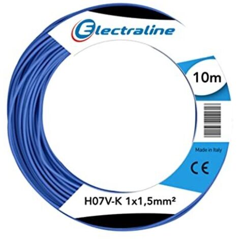 Electraline 15091 Cavo N07V-K, Sezione 1x1.5 mm, 10 mt, Blu