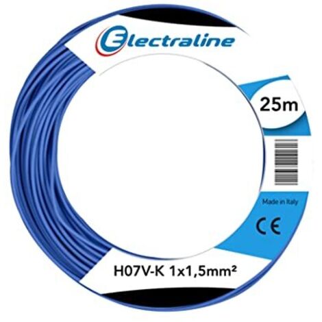 Electraline 15092 Cavo Unipolare N07V-K, Sezione 1x1.5 mm, 25 mt, Blu