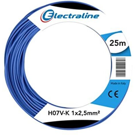 Electraline 15162 Cavo Unipolare N07V-K, Sezione 1x2.5 mm, 25 mt, Blu